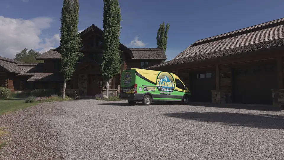 Element Plumbing van at a Jackson Hole home